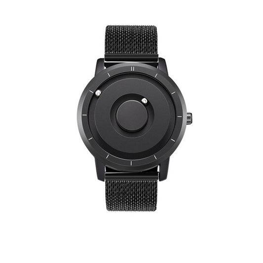 Schwarze Picasso-Watch mit 40-mm-Zifferblatt und Magnetkugeln, modernes Design für Herren und Damen, trendiger Urban Schmuck und Modeaccessoire